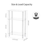 Clear Acrylic Narrow Side Table Set of 2 for Small Spaces, 15.75" L x 7.87" W x 24.6" H, 3 Tier Rectangle Slim End Table Nightstand, Small Bedside Table for Bedroom, Bathroom, Living Room - size: 3 Tier 2-Pack