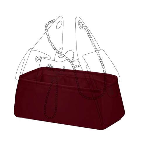 DGAZ Silk Purse Organizer Insert Fits Chanel 25 Handbags，Silky Smooth Bag Organizers，Luxury Handbag & Tote Shaper(Rouge H,Large) - color: Rouge H, size: Large