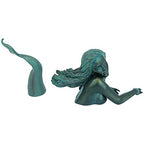 Design Toscano Meara the Mermaid Swimmer Indoor/Outdoor Garden Statue for Patio, Pool or Lawn, 16 Inches Wide, 7 Inches Deep, 7 Inches High, Handcast Polyresin, Green Verdigris Finish