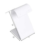 MOOCA 6 Pcs Earring Stand Display, White Faux Leather, 3 1/4 in H, Earring Jewelry Display Stands - color: White Faux Leather, Regular