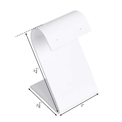 MOOCA 6 Pcs Earring Stand Display, White Faux Leather, 3 1/4 in H, Earring Jewelry Display Stands - color: White Faux Leather, Regular