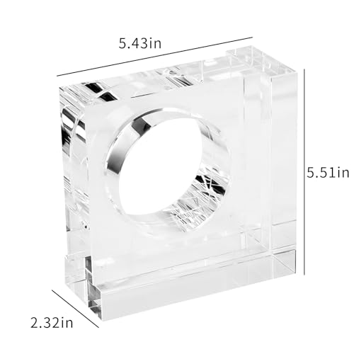 Kitcom Handmade Crystal Bookends Square, 1 Pair of Decorative Tabletop Bookends for Office, Home, Desk - color: Clear