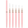 Metallic Nail Art Brushes Superfine Brush 5 Pcs Kit Professional Nail Liner Brush Nail Details Brush Nail Painting and Drawing Liner Brush for Nail Salons - color: g-5pcs