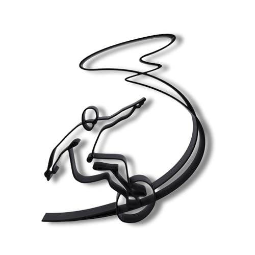 Surfing Sculpture â€“ Minimalist Decorative Accent for Surf Enthusiasts & Modern Home Decor | Collectible Design (Surfer Catching a Wave Matte Black) - color: Surfer Catching a Wave Matte Black