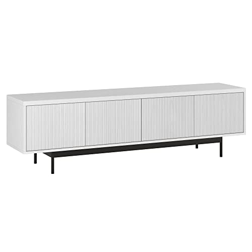 Henn&Hart Whitman, 70'' Rectangular TV Stand, White - color: White, size: 70'' Rectangular TV Stand