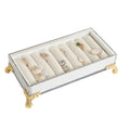 GemeShou velvet slots Ring holder for jewelry organizer, Earring ring display stand for selling, felt ring jewelry holder tray showcase【Velvet slots Ring Holder-White】 - color: White