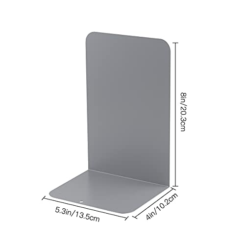 MSDADA Bookends, Book Ends for Book Shelves, Bookends for Office, Book Ends for Heavy Books, Metal Bookend Supports, Modern Minimalist Style Bookends, Grey(4 Pairs/8pcs) - color: Gray