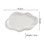 Ceramic Jewellery Dish Trinket Dish Jewelry Tray Cloud Shape Tray Perfume Tray Rings/Earrings/Bracelets/Watch/Keys Tray for Valentine's Day//Mother's Day/Birthday Gift (White) - color: White
