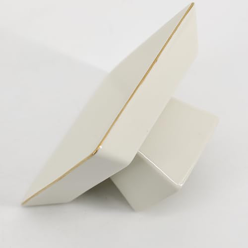 COLLECTIVE HOME - Ceramic Jewelry Tray, Decorative Geometric Jewelry Dish, Luxurious Trinket Tray with High Base, Birthday Mother's Day for Women (Square Glossy Gold) - color: Square Glossy Gold