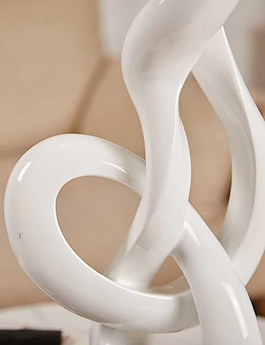 Sculpture Music Note Decor Modern Statue Gifts Treble Clef Figurine Polyresin Arts White 23 inch - color: White