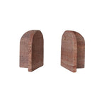 Bloomingville Crimson Archways Travertine Bookends, Red