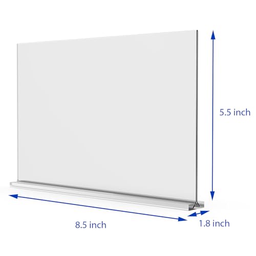 newnewshow Acrylic Sign Holder 8.5x5.5 Inch 3 Pack Horizontal T Shape Double-Sided Desktop Display Holder. (Optional 8.5x11 8.5x5.5 5x7 Horizontal and Vertical) - size: 3 Pack 8.5*5.5