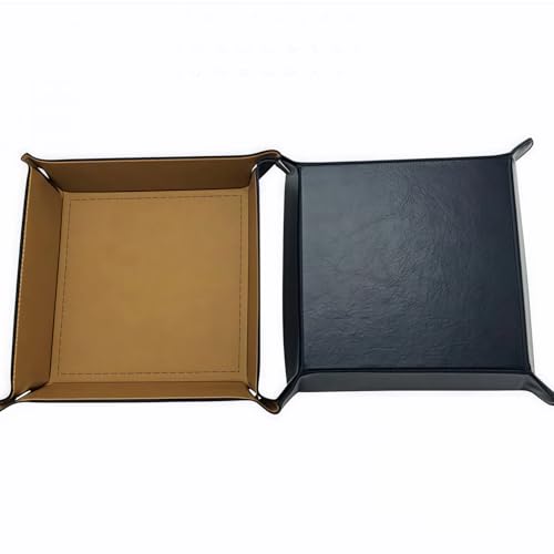 siduater Valet Tray Desktop Storage Organizer, Vegan Leather Catchall Tray Bedside Vanity Tray Nightstand Caddy Holder for Remote Controller, Watch, Keys, Phone, Wallet, Sunglasses, Jewelry, Khaki - color: Khaki