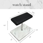 Men's Premium Handcrafted Watch Display Stand,Watch Stand,Watch Organizer,Watch Holder,Bracelet Display Stand,Elegant Marble Base with Leather Surface (white) - color: white