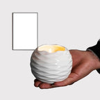 Yosoo Ceramic Candle Holder, Nordic Minimalist Scented Tea Light Holder with Hand Cast Texture for Living Room Dining Table Bedroom Decor (White)