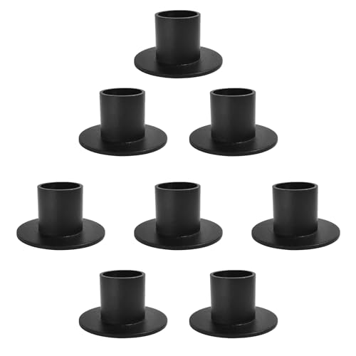 Gute Taper Candle Holder, Candle Holders for Pillar Candles, Matte Black Candlestick Holder Centerpieces for Home Decoration, Wedding Anniversary, Party, Housewarming Gifts,Set of 8,Round - color: Black-r-8pcs