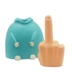 Funny Smiling Middle Finger Statue Ornaments, Novelty Resin Finger Man Sculpture Decorations, Quirky Middle Finger Hand Statue for Table Shelf Office Desktop Decoration