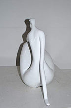 NIFAO Modern Art White Woman Beach Resin Statue – Abstract Coastal Sculpture, Contemporary Home Décor, 28" L x 8" W x 16" H
