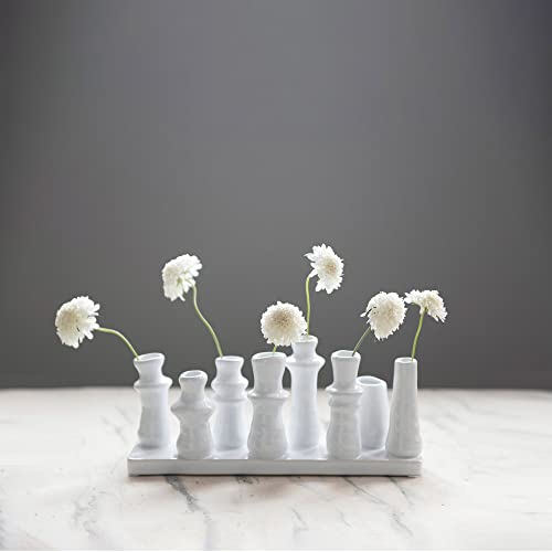 Bloomingville Stoneware Multi Vase with 8 Sections, White