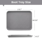 Boot Tray 2 Packs All Seasons Multi-Purpose, Waterproof Boot Trays for Entryway Indoor & Outdoor, Non-Slip Shoe Tray, 16.7"x12.8",Grey - color: Gray