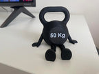 Kettlebell Desk Decor with Articulated Legs – Fitness Gym Inspired Mini Sculpture for Home & Office