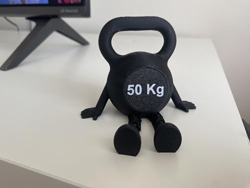 Kettlebell Desk Decor with Articulated Legs – Fitness Gym Inspired Mini Sculpture for Home & Office