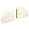 Creative Co-Op Modern Arched Semicircle Marble Bookends with Carved Detail, Set of 2, White