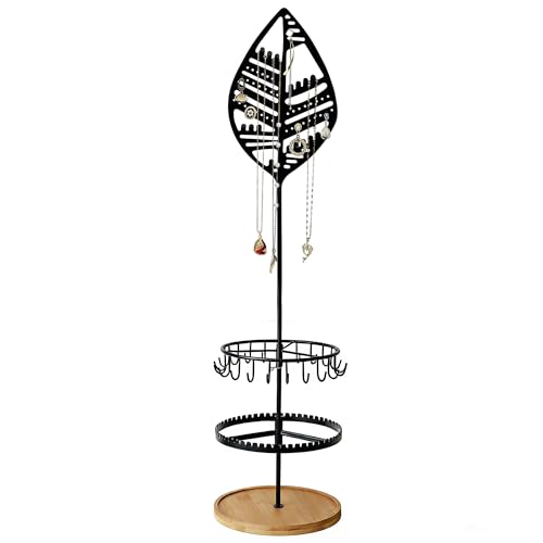 Jewelry Storage Rack, used for organizing and storing necklaces, earrings, bracelets, rings - Black - color: C Black