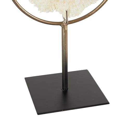 Deco 79 Polystone Coral Decorative Sculpture Textured Home Decor Statue with Bronze Stand, Accent Figurine 7" x 5" x 12", Light Blue - color: Light Blue, size: 7" x 5" x 12"