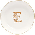 Ceramic Jewelry Tray Initial Ring Dish Personalized E-Monogrammed Engagement Wedding Gifts,Decorative Jewelry Holder for Friends,Sister,Birthday Mother's Day Christmas for Women,Ceramic White - style: E