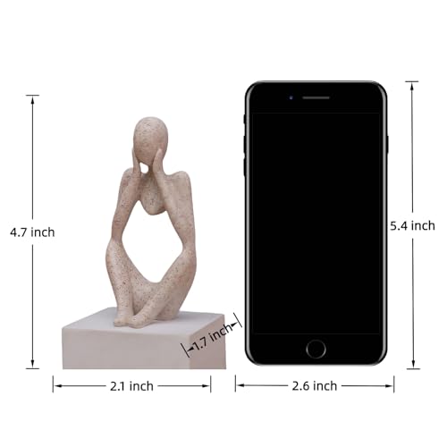 Minimalist Thinker Statue - Abstract Sculpture for Home & Office Decor | Boho Shelf & Coffee Table Accent (Profound Muse-Grey) - color: Profound Muse-grey