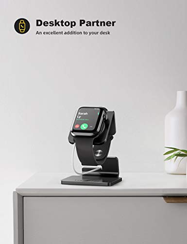 Lamicall Watch Stand for Apple Watch Magnetic Fast Charger - Desk Charging Stand Holder Dock for Apple iWatch Series SE3 SE2 Ultra 3, Series 11 10 9 8 7 6 5(49mm 46mm 45mm 44mm 42mm 41mm 40mm 38mm) - color: 1-Black