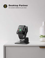 Lamicall Watch Stand for Apple Watch Magnetic Fast Charger - Desk Charging Stand Holder Dock for Apple iWatch Series SE3 SE2 Ultra 3, Series 11 10 9 8 7 6 5(49mm 46mm 45mm 44mm 42mm 41mm 40mm 38mm) - color: 1-Black