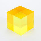 CMY Cubes The Y Cube (50mm) - Yellow Hue Cube - Optical Color Cube - Diamond Polished - Teaches Subtractive Color Mixing - Educational, Scientific, Physics & Kinetic Art Desk Object