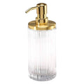 Nicole Miller - Lotion Pump/Soap Dispenser, Glass Countertop Accessories, Dorm Room Essentials (Louise Collection, Clear) - size: Lotion Pump/Soap Dispenser