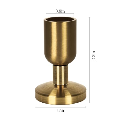 SHOHAYTO Vintage Gold Taper Candle Holders Set of 4, Gold Candle Stick Holders for Dining Table, Wedding Centerpiece, or Festive Mantel Decor - color: Brass