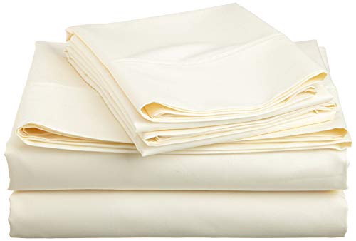 Italian 1500 Thread Count Heavy Soft Egyptian Cotton Sheet Set DEEP Pocket, Queen, Ivory Solid, Premium Italian Finish (Features : Fully Elastic Fitted Sheet Fits 7-9" Pocket) - color: Ivory ( Solid ), size: Queen Size (Fits 7-9 in Pockets)