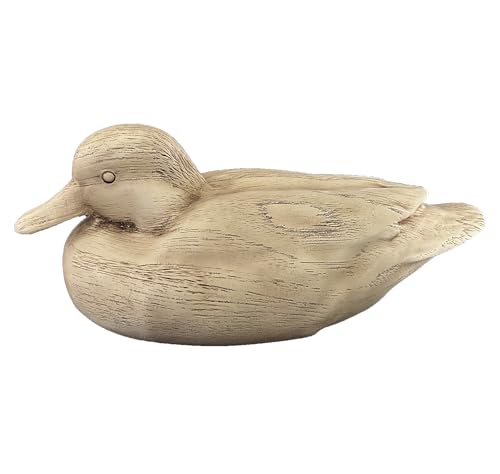 Hymmah Duck Home Decor Statue Rustic Home Decorations for Living Room, Boho Sculpture Resin Animal Collectible Figurines for Indoor Decor (Beige) - color: Beige