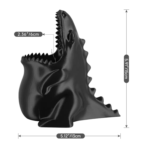 Cute Dinosaur Pen Holder, Dinosaur Figurine Pencil Holder for Office Desk Decor, 3D Printed, Grey T-Rex Desktop Organizer, Funny Dinosaur Pen Holder Gifts for Boys - color: Gray, size: Cute Dinosaur