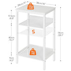 HOOBRO Tall Side Table, 3-Tier Telephone End Table with Adjustable Mesh Shelves, Small Entryway Table with Storage, Small Nightstand for Living Room, Bedroom, Hallway, Office, White WW01DH01G1 - color: White