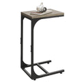 WLIVE C Shaped End Table, Small Couch Side Tables with Metal Frame, Sofa Table TV Tray for Living Room, Bedroom, Greige - color: Greige