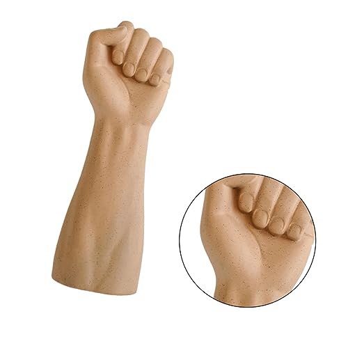 Cabilock Creative Light Brown Ceramic Hand Shaped Vase for Desktop Decoration Unique Handmade Art Flower Arrangement Ornament Home Decor Office and Living