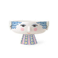 Bjørn Wiinblad Eva Bowl on Stand | Hand-Painted Glazed Ceramic | Blue | 9.4 in
