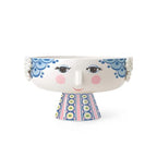 Bjørn Wiinblad Eva Bowl on Stand | Hand-Painted Glazed Ceramic | Blue | 9.4 in