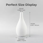 6.5Inch White Small Ceramic Bud Flower Vases Mini Narrow Neck Decorative Floral Vases Table Centerpiece for Home Decor Wedding Party Decorations