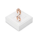 4 Slot PU Leather Ring Stand Rings Display Holder Rings Organizer Jewelry Display Showcase (White) - size: 3.14" x 3.14" x 0.98"