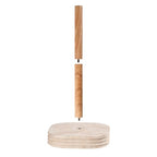 Natural Travertine Textures Standing Paper Towel Holder for Kitchen Countertop, Bathroom Toliet Paper Roll Holder with Weighted Base and Sturdy Wood Stand,for Standard or Plus Rolls, Height-Adjustable - color: Yellow Stone