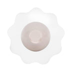 Kate and Laurel Acari Modern Scallop Pedestal Drink Table, 10 x 10 x 22, Clear Acrylic and Pink, Decorative End Table with Scalloped Acrylic Tabletop for Use as Small Plant Stand or Living Room Accent