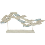 Deco 79 Polystone Fish Decorative Sculpture Textured Ombre Swimming Home Decor Statue with Stand, Accent Figurine 24" x 3" x 11", Light Blue