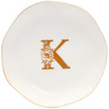 Ceramic Jewelry Tray Initial Ring Dish Personalized K-Monogrammed Engagement Wedding Gifts,Decorative Jewelry Holder for Friends,Sister,Birthday Mother's Day Christmas for Women,Ceramic White - style: K